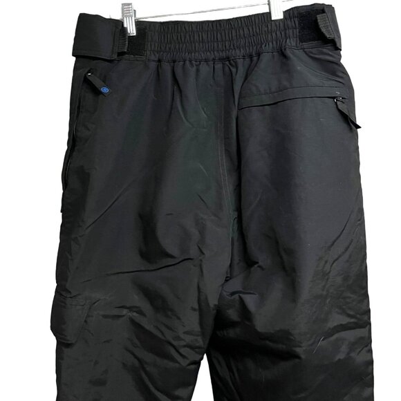 Slalom Black Cargo Ski Snow Pants Small Insulated Waterproof Zip Pockets 32x30 - Picture 4 of 14